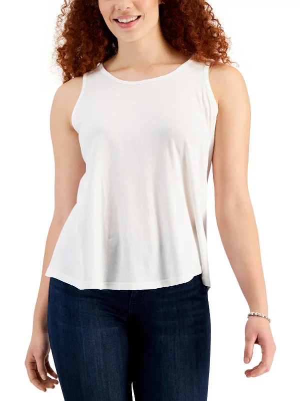 Vibrant Femme Fashion Womens Cotton Scoop Neck Shell