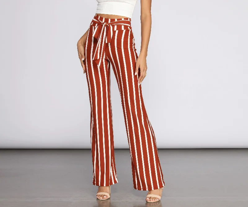 Eclectic Style Wardrobe Fit To Flare Striped Pants