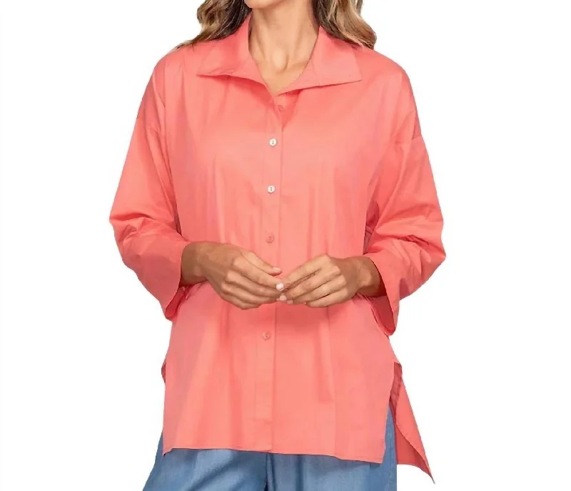 Daily Essentials New Attitude Shirt In Coral