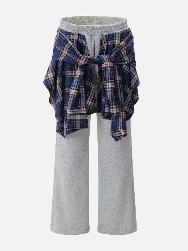 Versatile Women's Clothing for All Occasions Aelfric Eden Plaid Layered Sweatpants