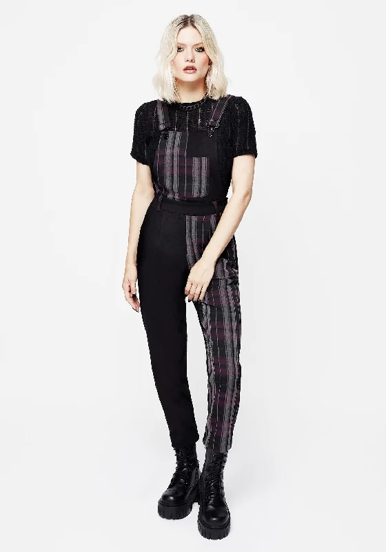 Women Clothing Gambit Spliced Check Dungarees