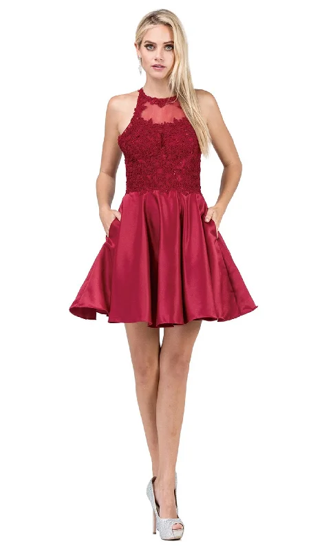 Sophisticated Style Dancing Queen - 3028 Halter A-Line Homecoming Cocktail Dress