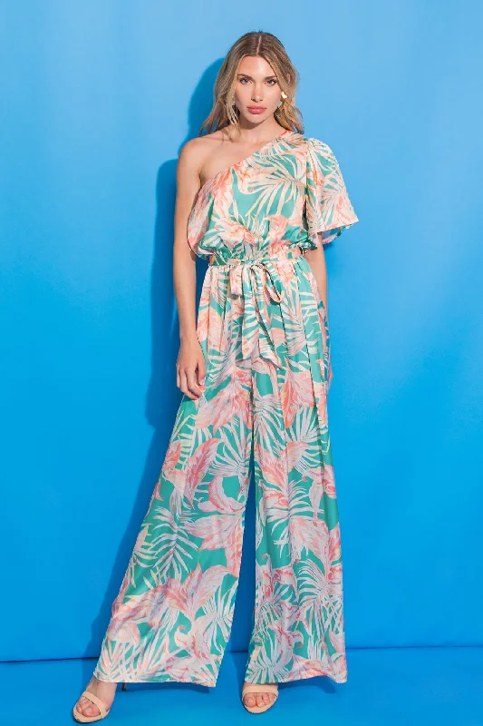 Eclectic Style Wardrobe FLOWERING FOREVER SATIN JUMPSUIT