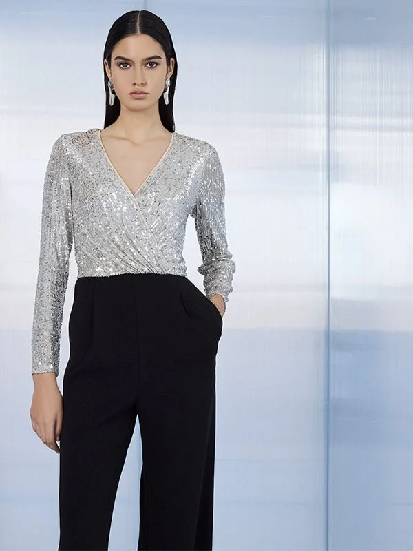 Clearance Sale, All Cheap Bogart Monotone Sequin Jumpsuit