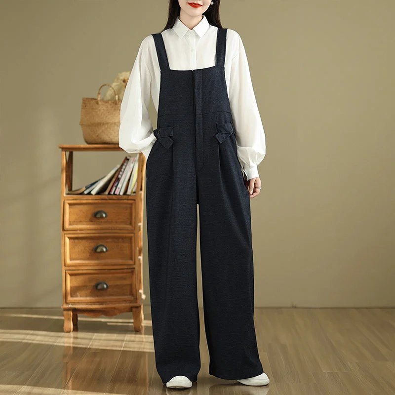 Absurdly Cheap Sale Babakud Women Spring Retro Denim Cotton Loose Wide-Leg Jumpsuit