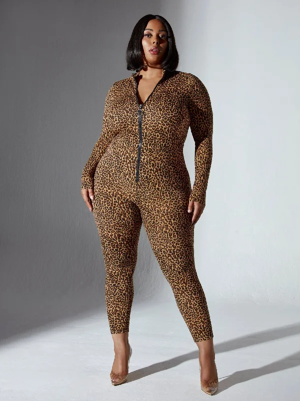 Best Clearance Sales Right Now Brandee Cheetah Print Catsuit