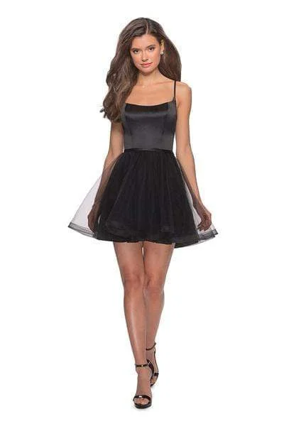 Latest Fashion for Women La Femme - Scoop Neck Tulle A-line Dress 28156SC