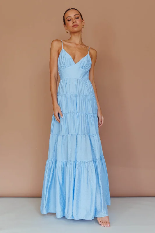 Elegant Style Main Attraction Cami Strap Maxi Dress Blue