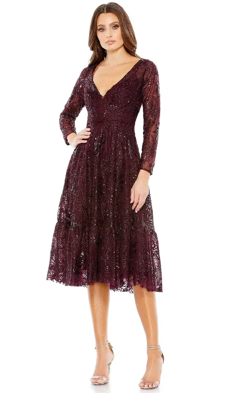 Unique Women's Fashion Pieces Mac Duggal 68001 - Long Sleeve Embellished Cocktail Dress