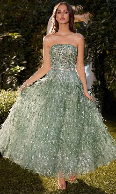 Versatile Style Wardrobe Andrea and Leo A1226 - Feather Skirt Strapless Evening Dress