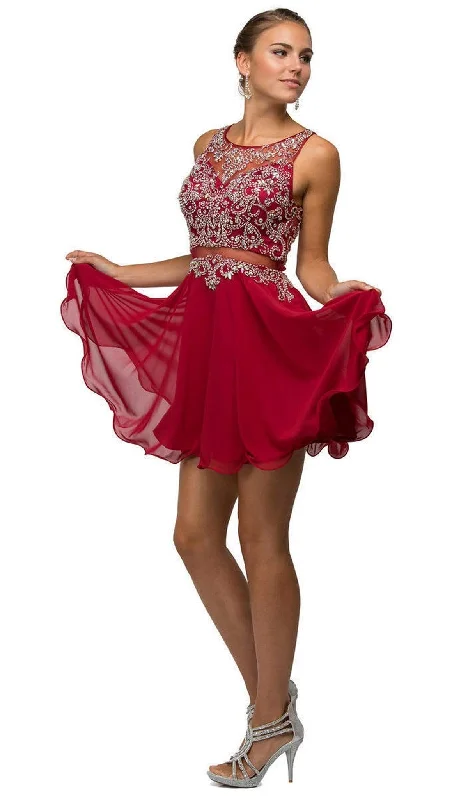 Imeless Style Dancing Queen - 9550 Mock Two-Piece A-Line Short Homecoming Dress