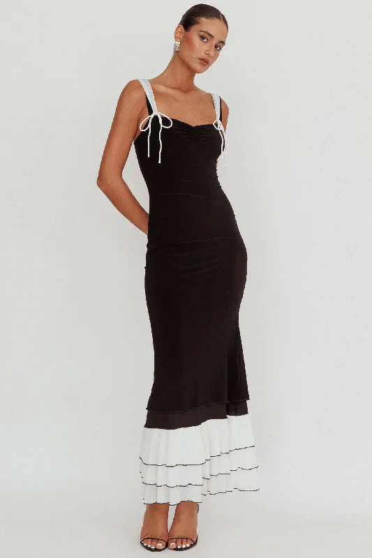 Daily Essentials Daydreamers Ruffle Maxi Dress Black