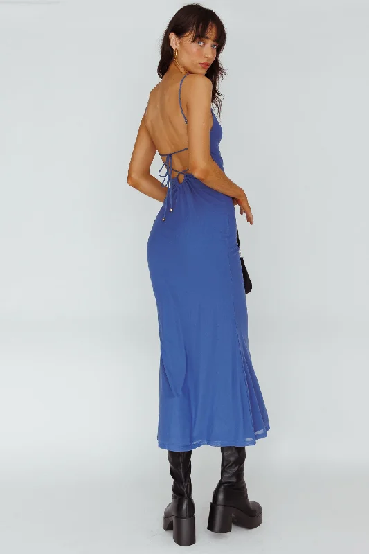 Imeless Style Genova Strappy Back Maxi Dress Midnight Blue