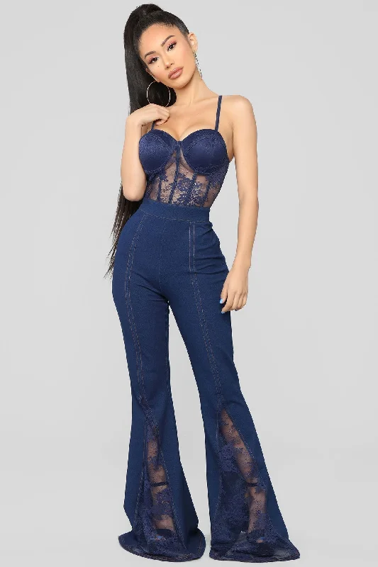 Browse Our Top Products Keep It Straight Laced Jumpsuit - Dark Indigo