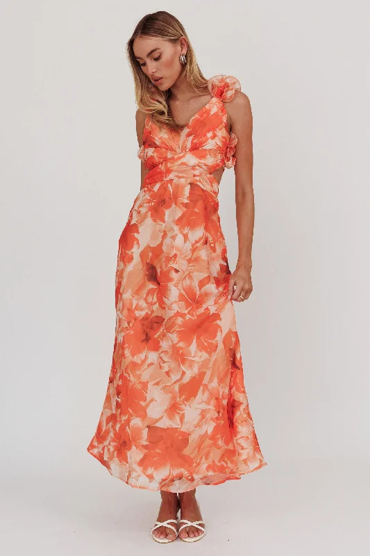 Sale Event, Prices Rock Madara Lace-Up Back Maxi Dress Orange