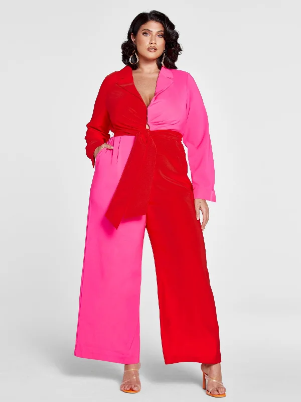 Women's Clothing Stores Showing Up Showing Out Colorblock Jumpsuit - Patrick Starrr x FTF