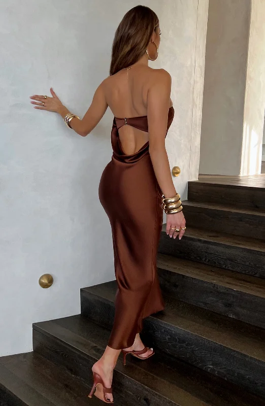 Trendy Women's Collection Rheanna Maxi Dress - Chocolate