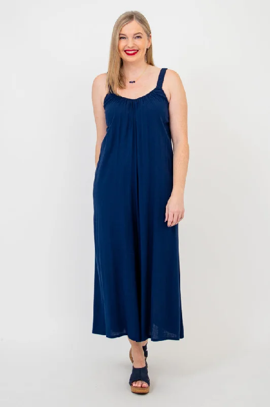 Eclectic Style Wardrobe Joanna Jumpsuit, Indigo, Linen Bamboo