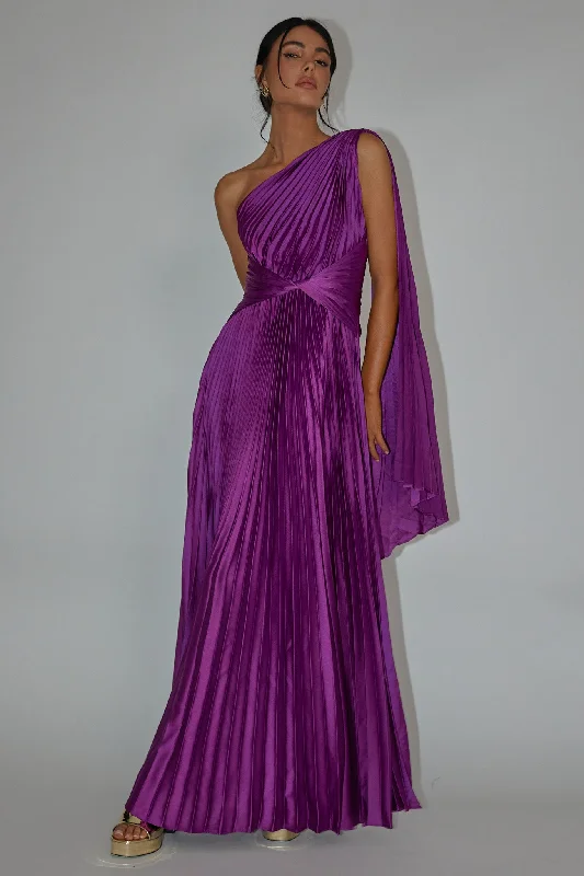 Clothing Sale Laxmi Accordion Pleat Maxi Dress Purple