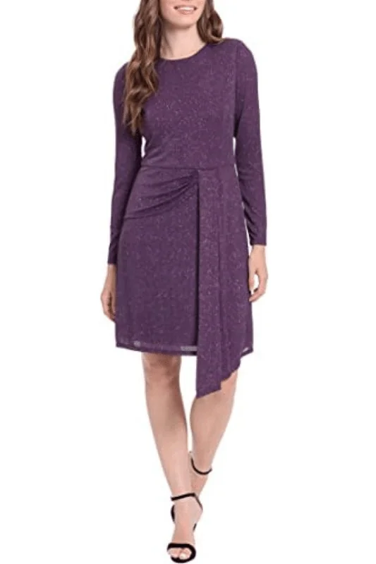 Season Sale London Times T3719M - Long Sleeve Glittered Dress