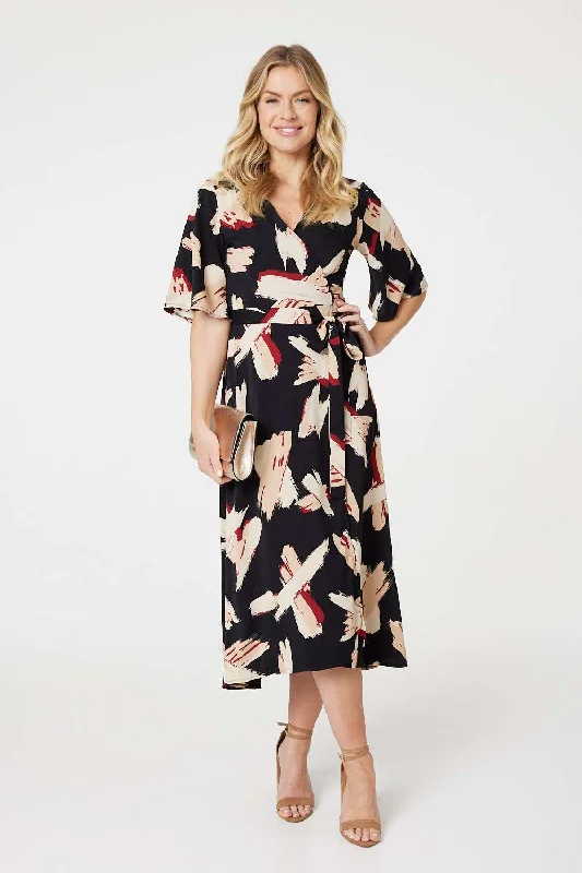 Unbeatable Prices Printed 1/2 Sleeve Midi Dress