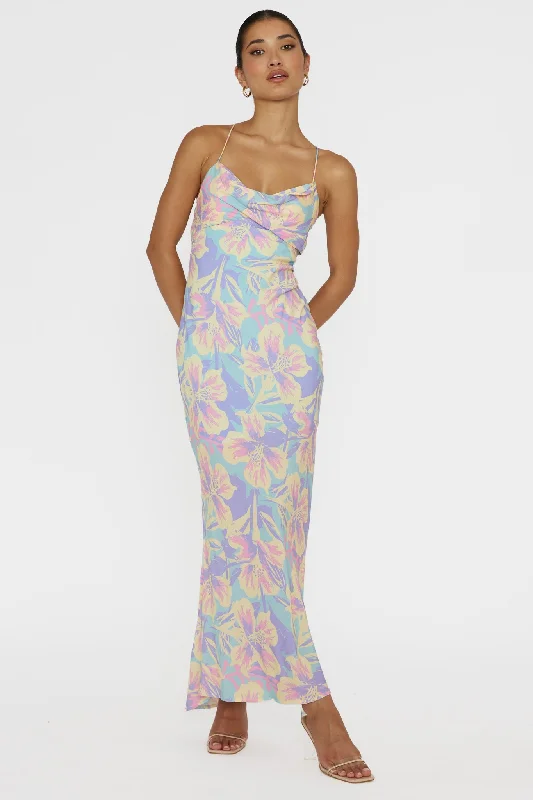 Best Sellers Libby Scoop Back Maxi Dress Floral Blue