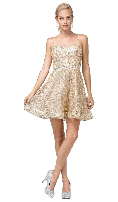 Women's Online Boutique Dancing Queen - 3229 Embellished Sweetheart A-line Dress