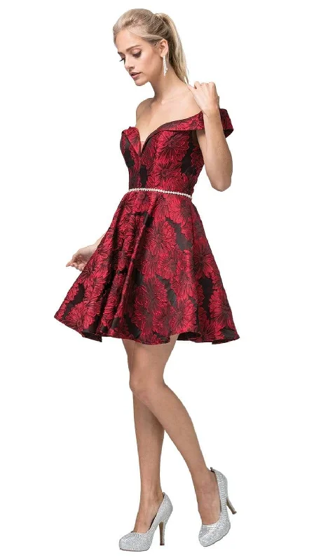 Trendy Street Style Clothing Dancing Queen - 3096 Floral Off-Shoulder A-Line Dress