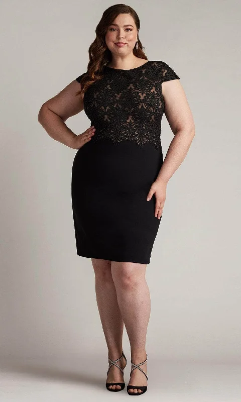 Bid Farewell To The Old Season Tadashi Shoji CDY24098MQ - Bateau Embroidered Top Plus Size Formal Dress