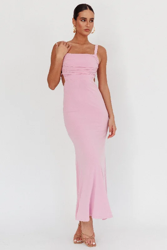 Style Breakthroughs Dream Crush Lace-Up Back Maxi Dress Lilac