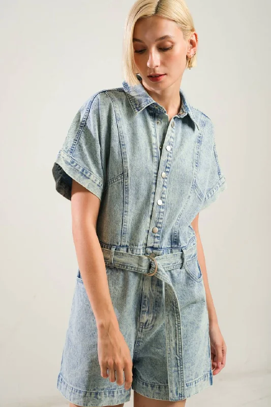 Stylish Statements COUNTRYSIDE CHARM DENIM ROMPER