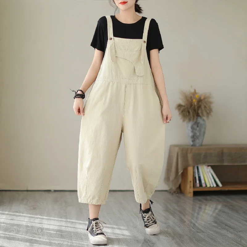 Style Versatile Women's Collection Women Summer Solid Loose Casual Jumpsuit