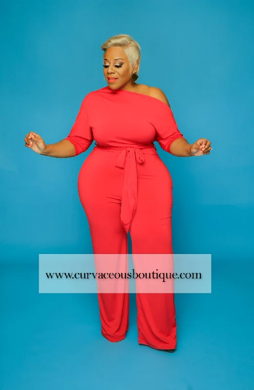 Mega Sale Red Dolly Off Shoulder Jumpsuit