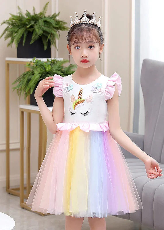 Elegant Women's Clothing Online DIY White Embroideried Patchwork Ruffled Cotton Baby Girls Dresses Butterfly Sleeve