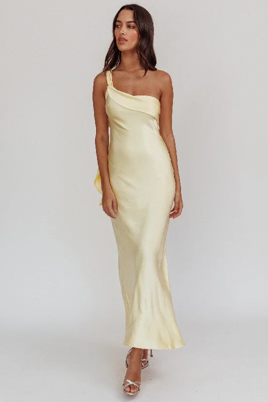 Clothing Woman Carmel One-Shoulder Sash Maxi Dress Butter