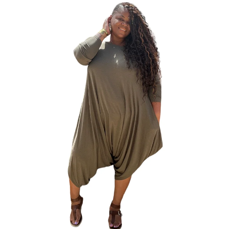 Women's Casual and Dressy Outfits Women's  Plus Size Harem Long Sleeve Jumpsuits