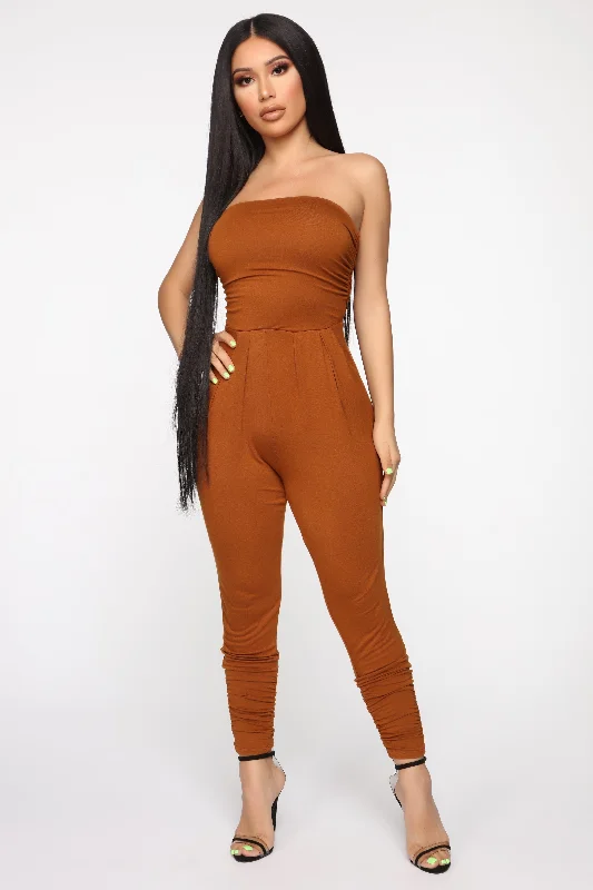 All Season Basics Discount Isabelle Tube Jumpsuit - Terracotta