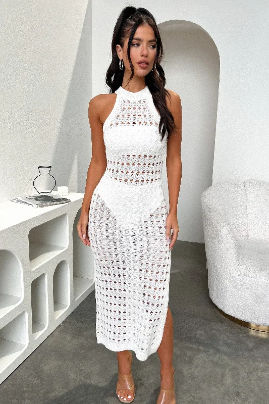 Chic And Trendy Lannon Midi Dress - White