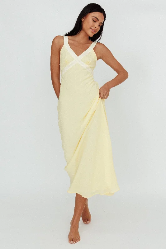 Affordable Women's Clothing Online Zariah V-Neck Maxi Dress Yellow