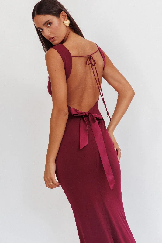 Additional Time-Limited Offers Annabel Bodycon Maxi Dress Wine