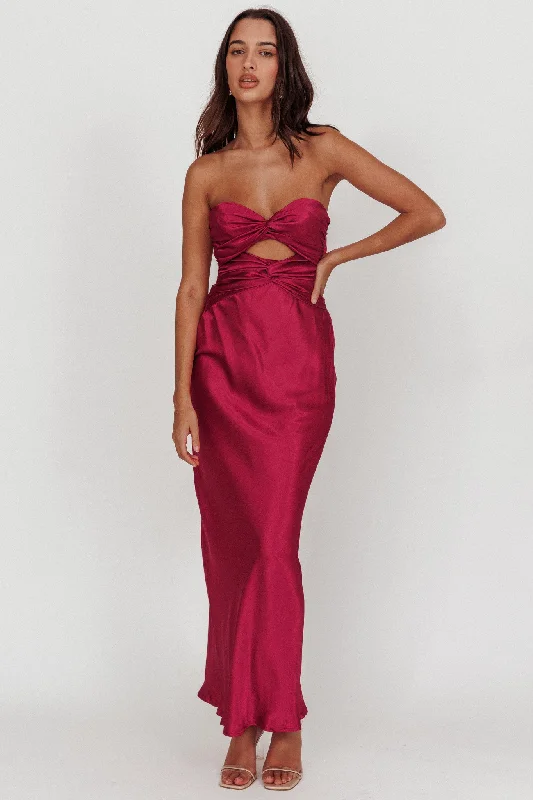 Best Deals Of The Season Good Impression Double Twist Maxi Dress Plum