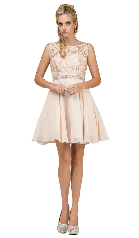 Elevate Your Wardrobe Dancing Queen - 9659 Illusion Lace Bodice Cocktail Dress