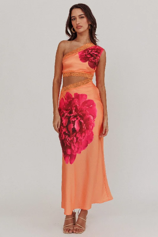 Flash Sale Starts Mahli One-Shoulder Cut-Out Maxi Dress Orange