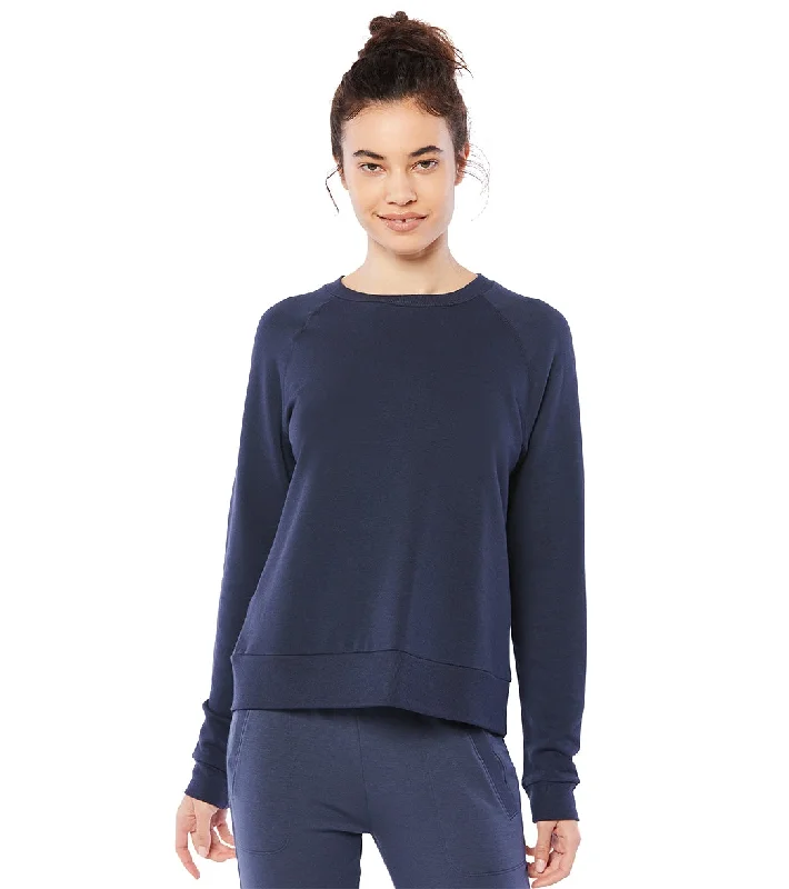 Dive Into Trendy Styles Beyond Yoga Favorite Raglan Crew After Yoga Pullover Nocturnal Navy