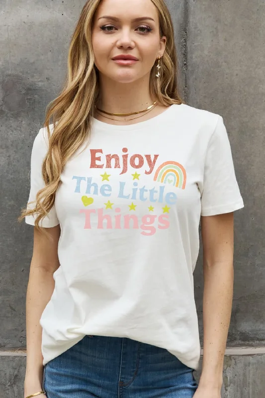 Elegant Fashion Simply Love Full Size ENJOY THE LITTLE THINGS Graphic Cotton Tee