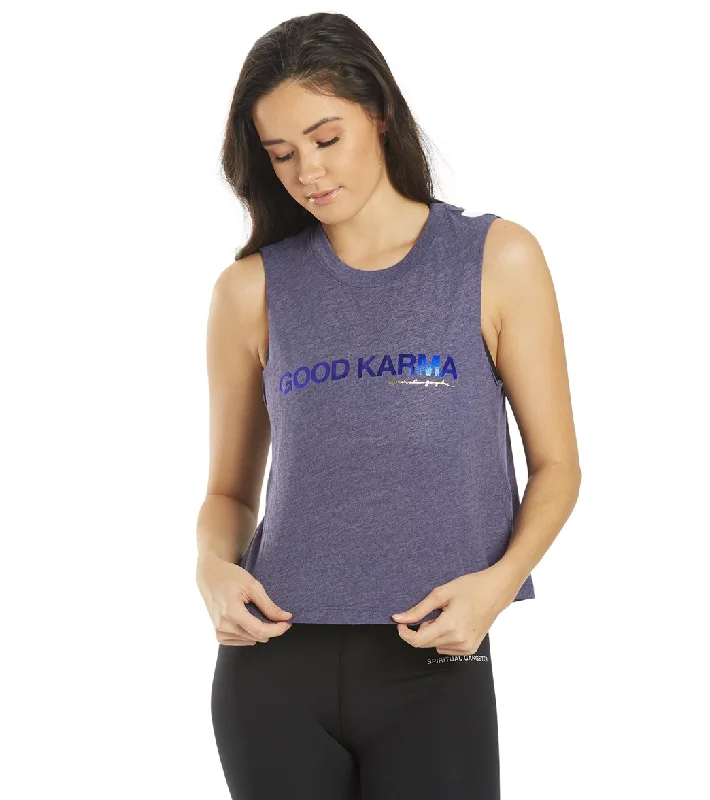 Sale On Clothing Spiritual Gangster Karma Crop Tank Heather Eclipse