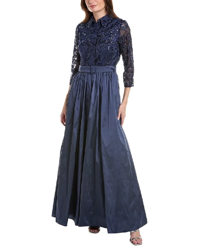 Casual Fashion Aidan Mattox Embellished Shirt Ballgown