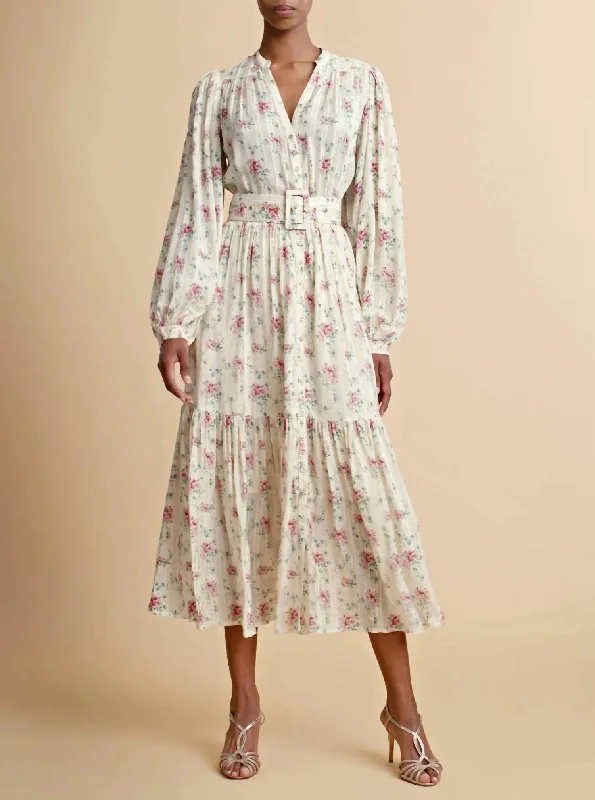 Street Style Fashion Boho Midi Dress In Posy