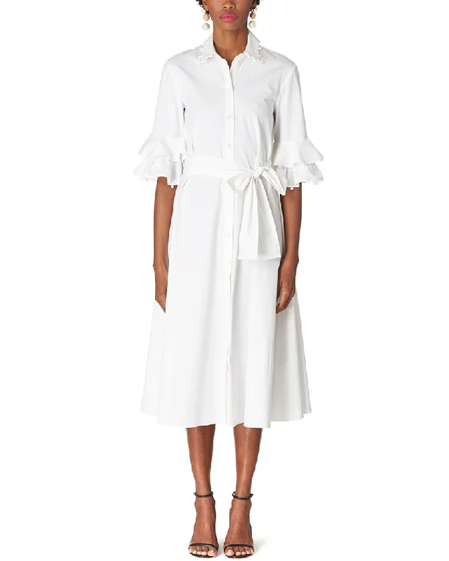 Flash Sale Clothing Carolina Herrera Elbow Sleeve Midi Shirtdress