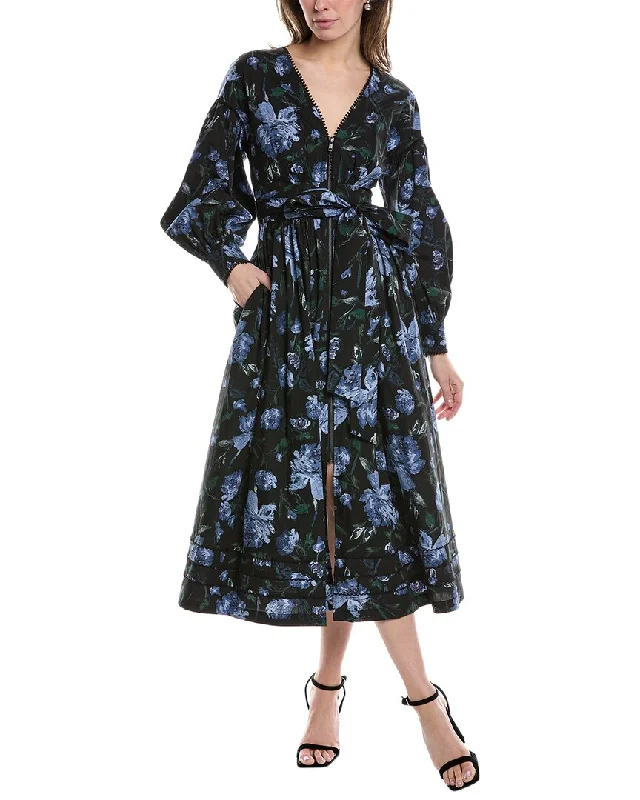 Comfort Centric Apparel Marchesa Notte Indigo Midi Dress